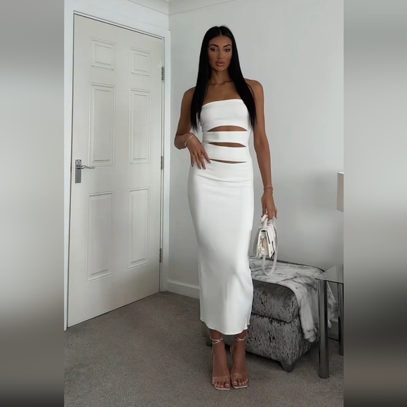 Zara Cut Out * Maxi Dress White - Picture 15 of 16